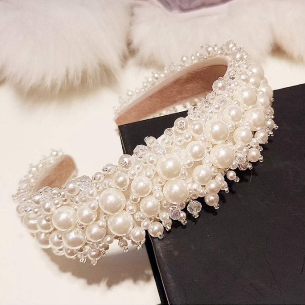 Faux Pearl Beaded Headband